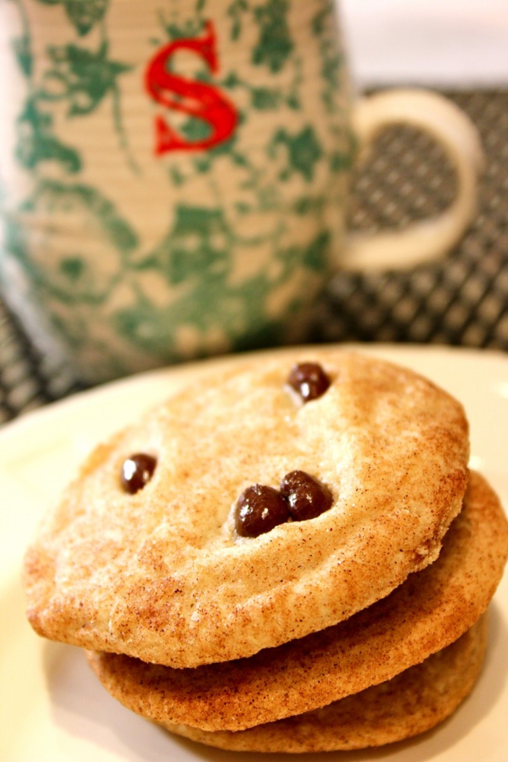 Add some Dark Chocolate Pomegranate Seeds on top of your snickerdoodle for some extra Kick!